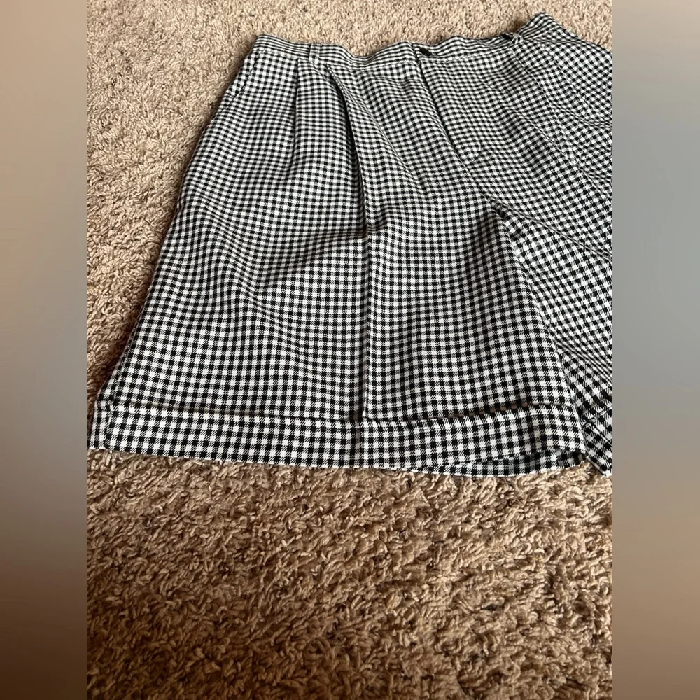 **SOLD** VTG. USA 80’s Black & White Houndstooth/Small Gingham Bermuda Short NWT - Picture 9 of 12